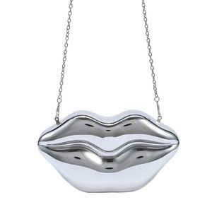 Metallic Lips Shoulder/Clutch Bag